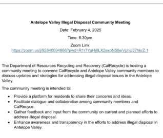 CalRecycle AV Illegal Disposal Community Meeting